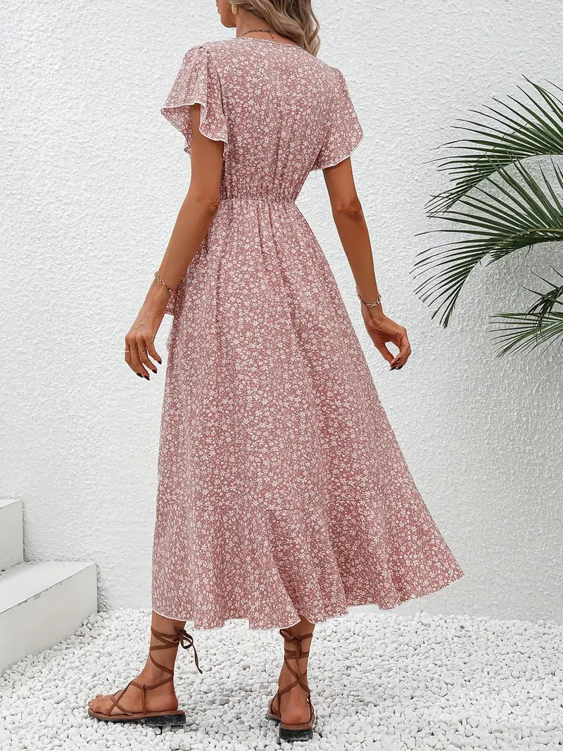 Blomstret Sommerkjole til Kvinder | Elegant Wrap-Design