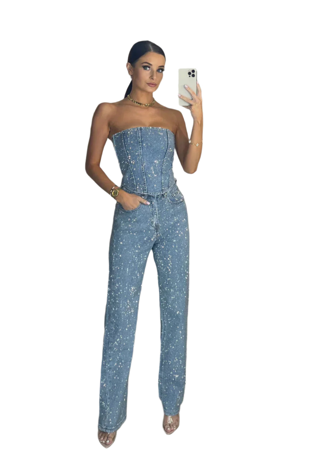 Luksuriøs Stropløs Jumpsuit til Kvinder | Komfort og Elegance