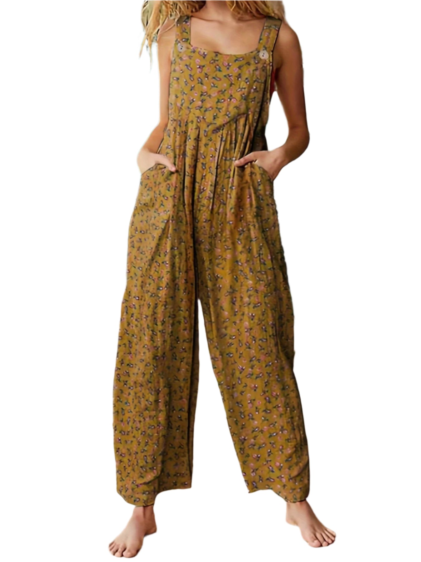 Ærmeløs Jumpsuit til Fest og Hverdag | Blomster og Vidde Ben