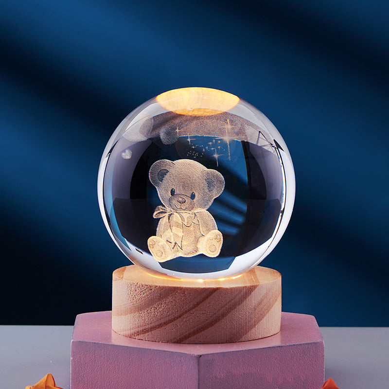 Magisk 3D Kristallkugle Lampe | Lys Op i Dine Aftener