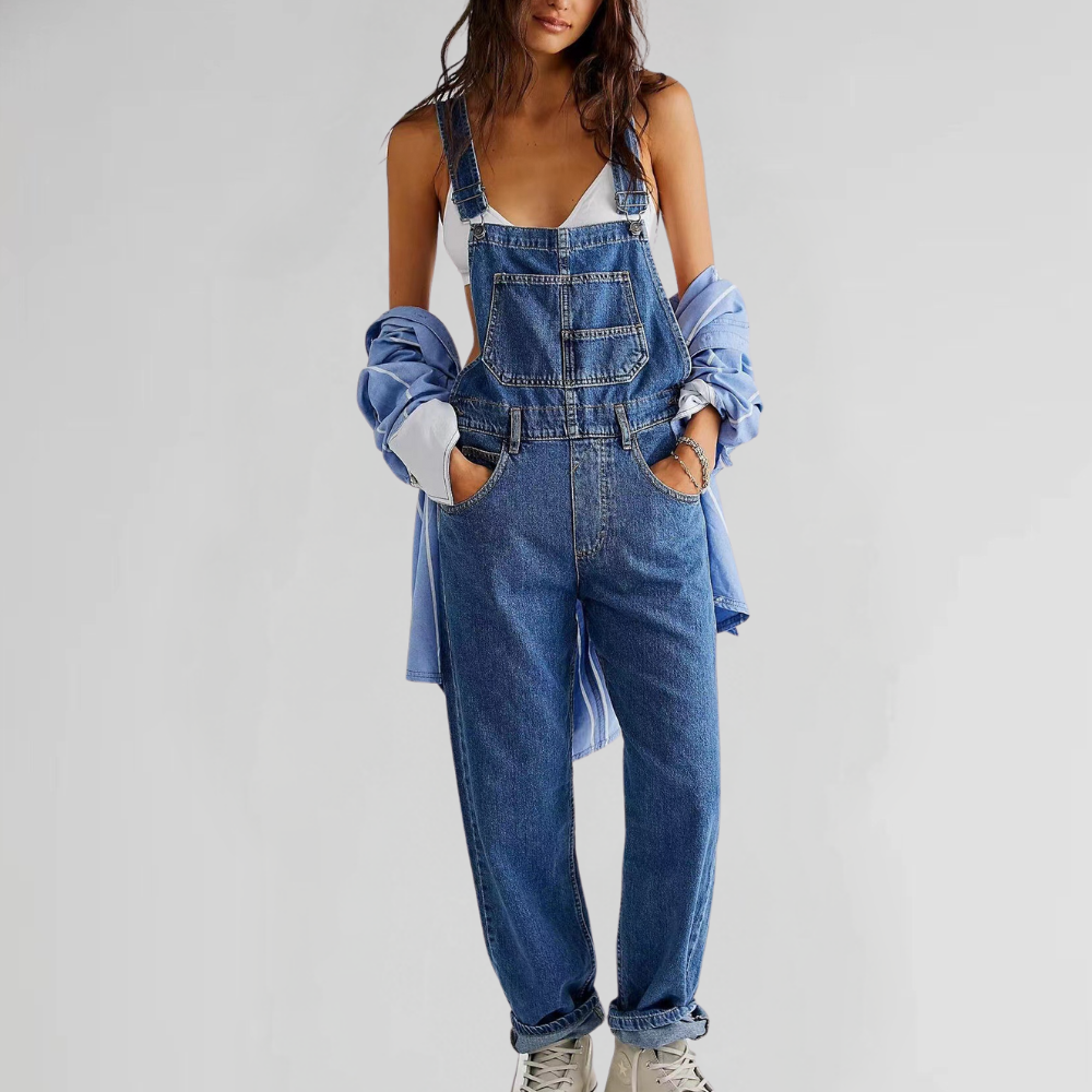 Modebevidst og Unik Denim-jumpsuit til Hverdagsbrug