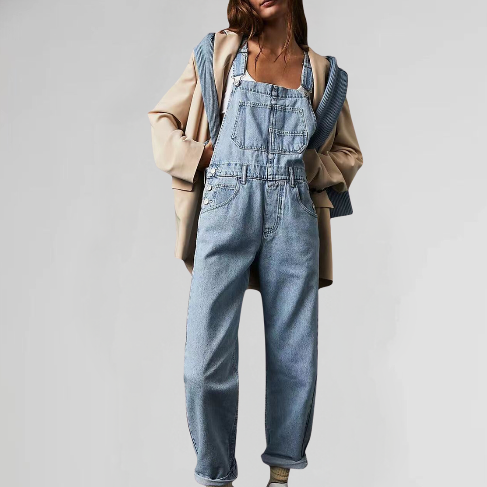 Modebevidst og Unik Denim-jumpsuit til Hverdagsbrug