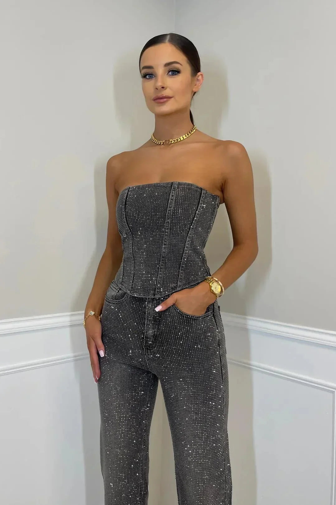 Luksuriøs Stropløs Jumpsuit til Kvinder | Komfort og Elegance