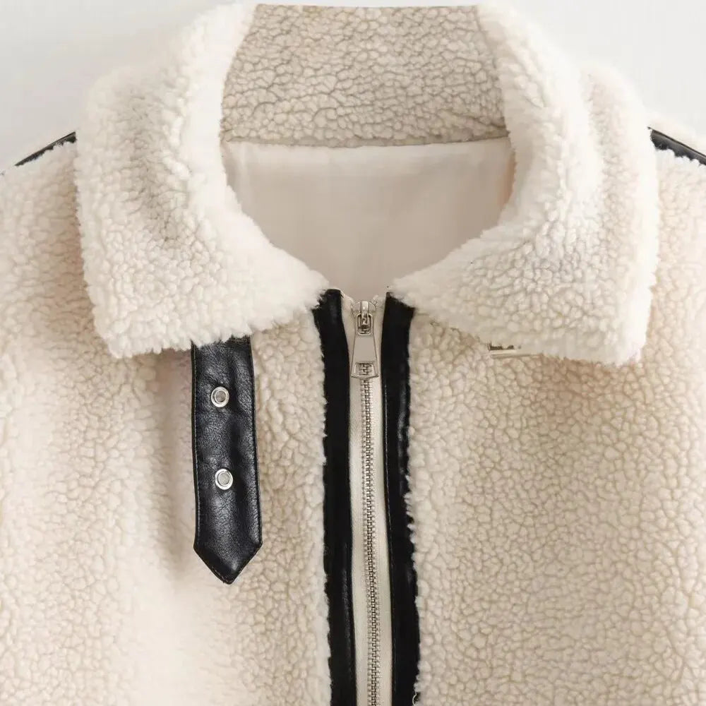 Chic Teddycoat med Trykknapper | Luksuriøs Varm Stil