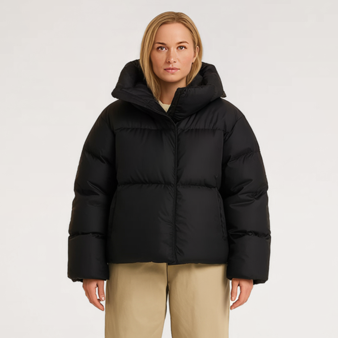 Mode og Komfort Oversized Pufferjakke med Tidsløst Design