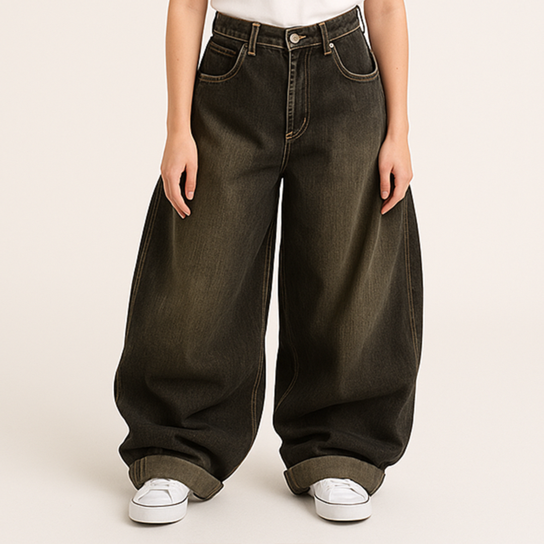 Lette Casual Streetwear Denim Baggy Bukser