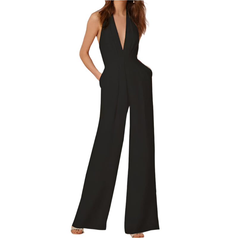 Elegant Jumpsuit | Flatterende Buksedragt med V-Hals