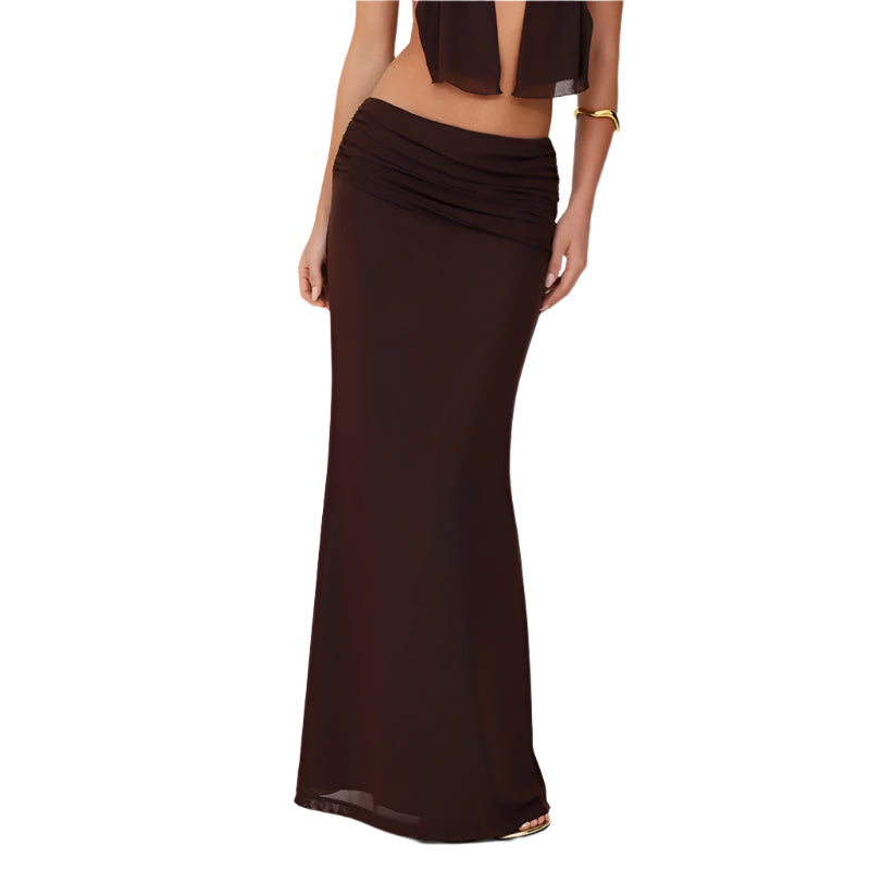 To-delt Sæt med Crop Top og Lang Nederdel