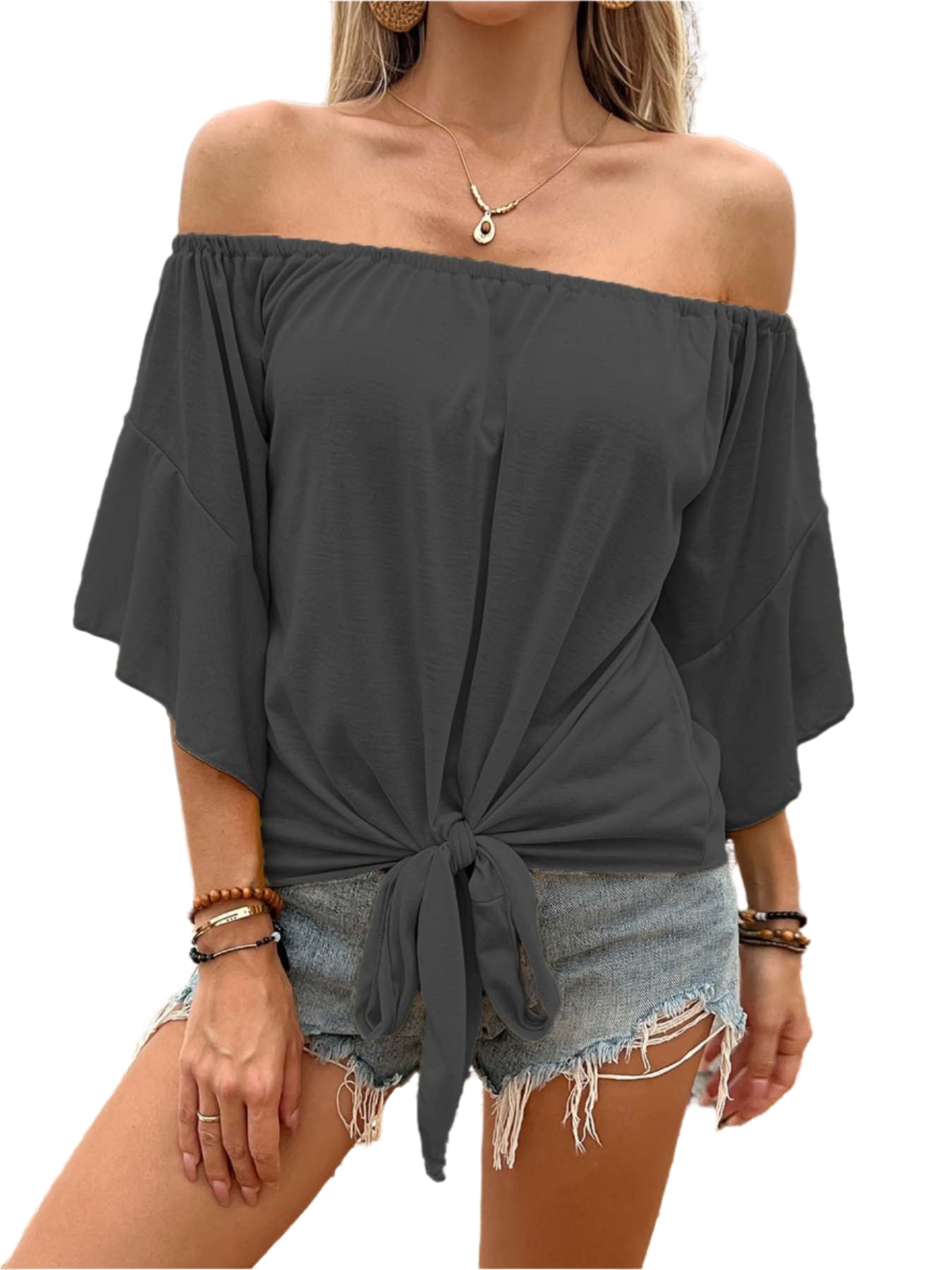 Damebluse med Bare Skuldre | Chic og Luftig til Varme Dage