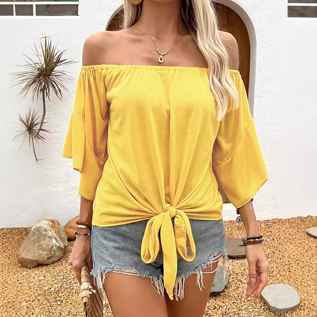 Damebluse med Bare Skuldre | Chic og Luftig til Varme Dage
