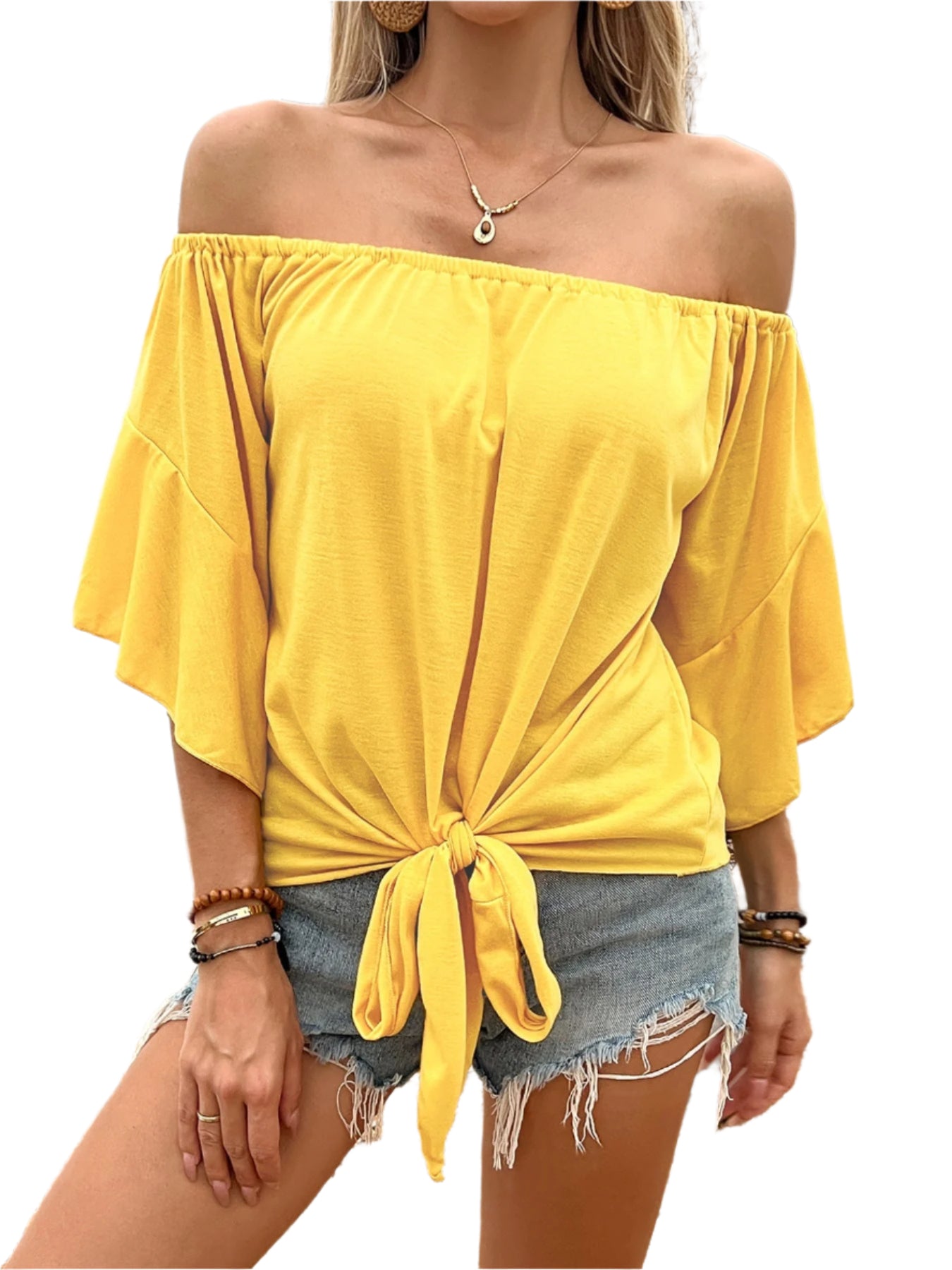 Damebluse med Bare Skuldre | Chic og Luftig til Varme Dage
