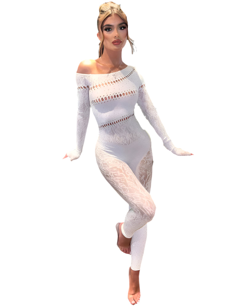 Elegant Party Jumpsuit til Kvinder | Off-Shoulder og Slim Fit