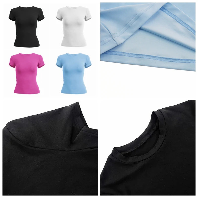 Kortærmet Slim Fit Top til Damer | Trendy og Sporty Look