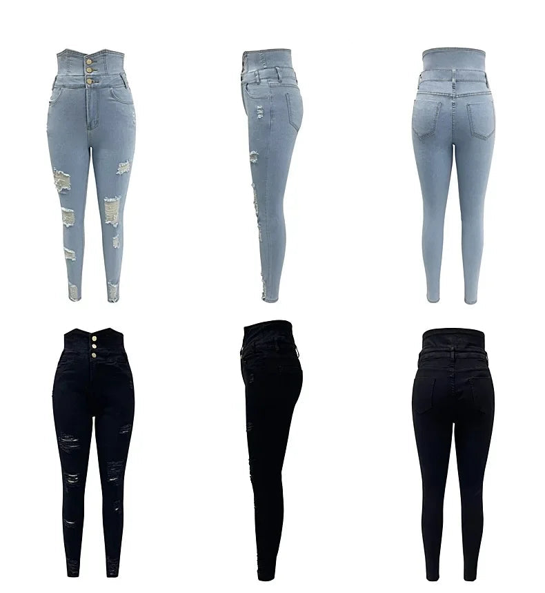Trendy Potloodbukser | Højtaljede Bodycon Jeans til Forår