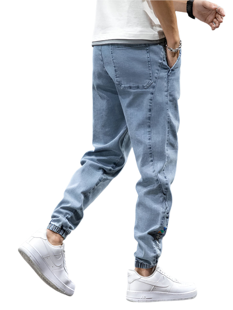 Baggy Denim Joggers Casual og Komfortable Cargo Bukser til Mænd