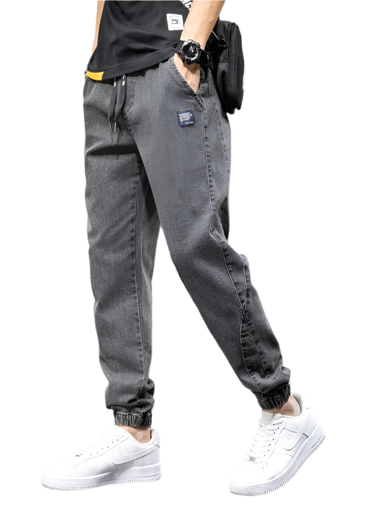 Baggy Denim Joggers Casual og Komfortable Cargo Bukser til Mænd