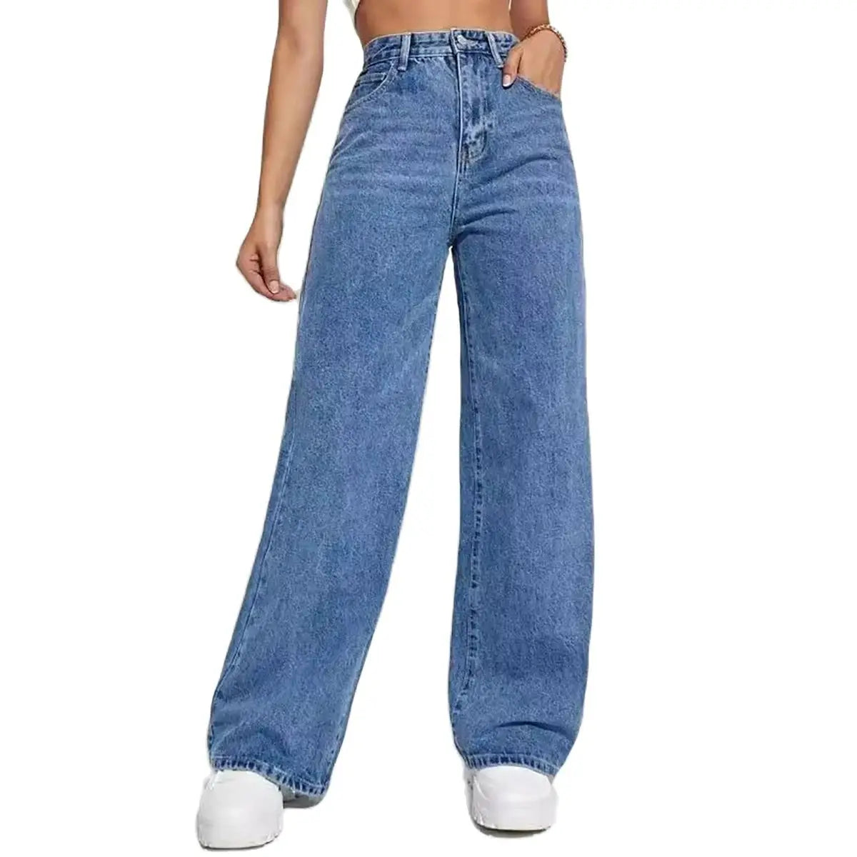 Denim Wide-Leg Bukser | Casual og Elegant Til Hverdag