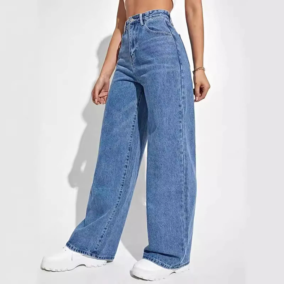 Denim Wide-Leg Bukser | Casual og Elegant Til Hverdag