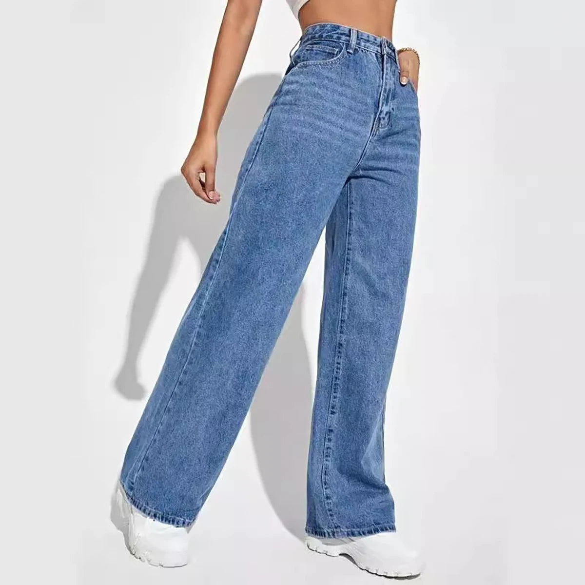 Denim Wide-Leg Bukser | Casual og Elegant Til Hverdag