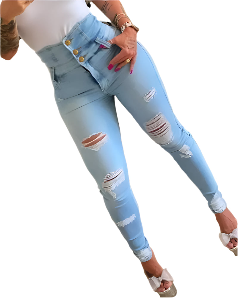 Trendy Potloodbukser | Højtaljede Bodycon Jeans til Forår