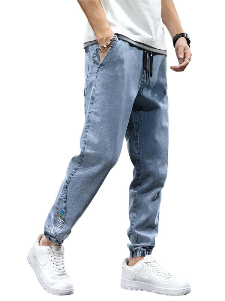 Baggy Denim Joggers Casual og Komfortable Cargo Bukser til Mænd