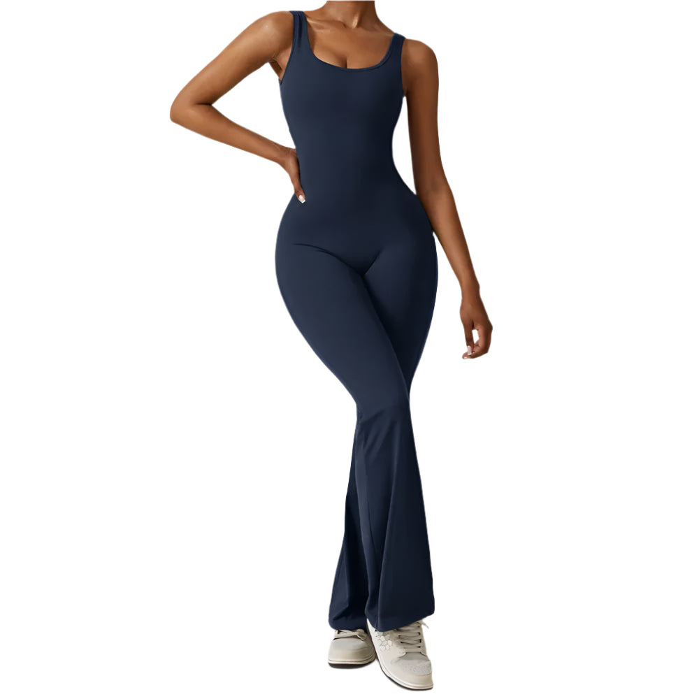 Stretchy Jumpsuit til Damer | Udskæring på Ryggen & Skåle