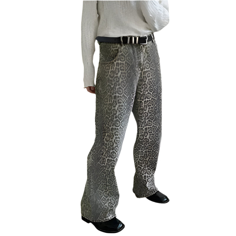 Fashion Wide-Leg Jeans | Trendy Hiphop Leopardbukser til Kvinder