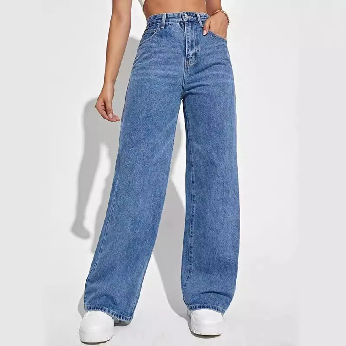 Denim Wide-Leg Bukser | Casual og Elegant Til Hverdag