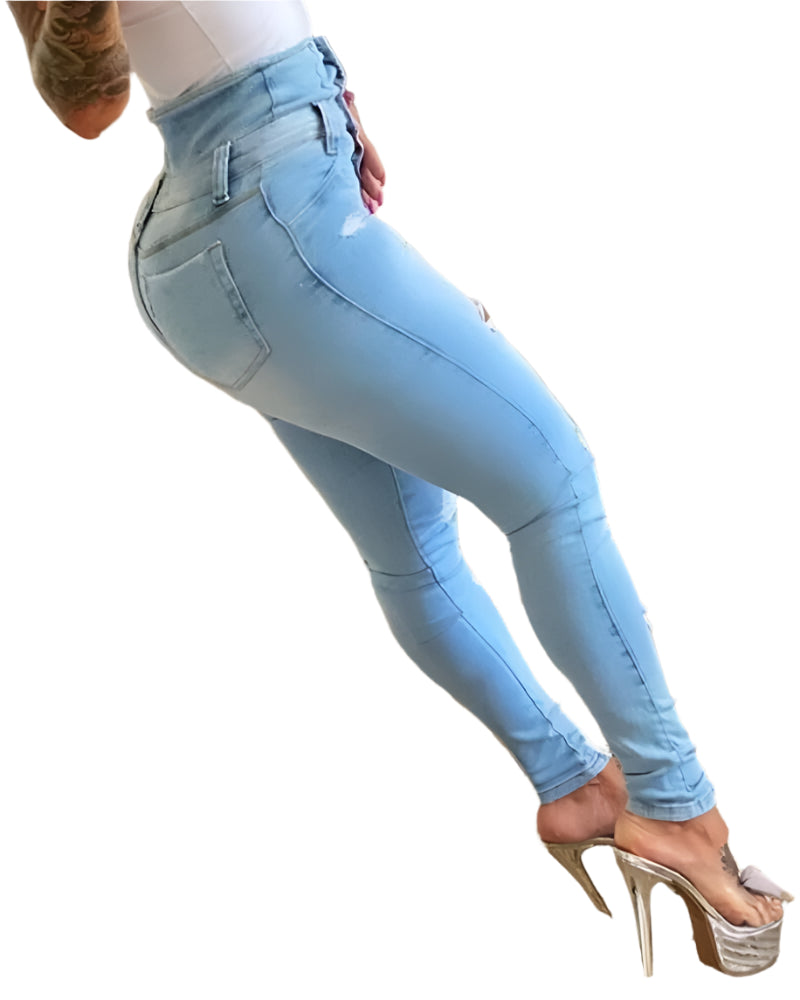 Trendy Potloodbukser | Højtaljede Bodycon Jeans til Forår