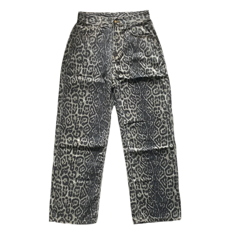 Fashion Wide-Leg Jeans | Trendy Hiphop Leopardbukser til Kvinder