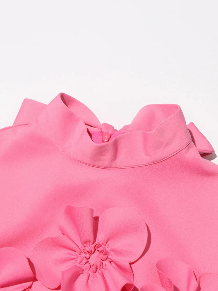 Klassisk Kjole med Blomsterprægning | Behagelig Crew Neck Pasform