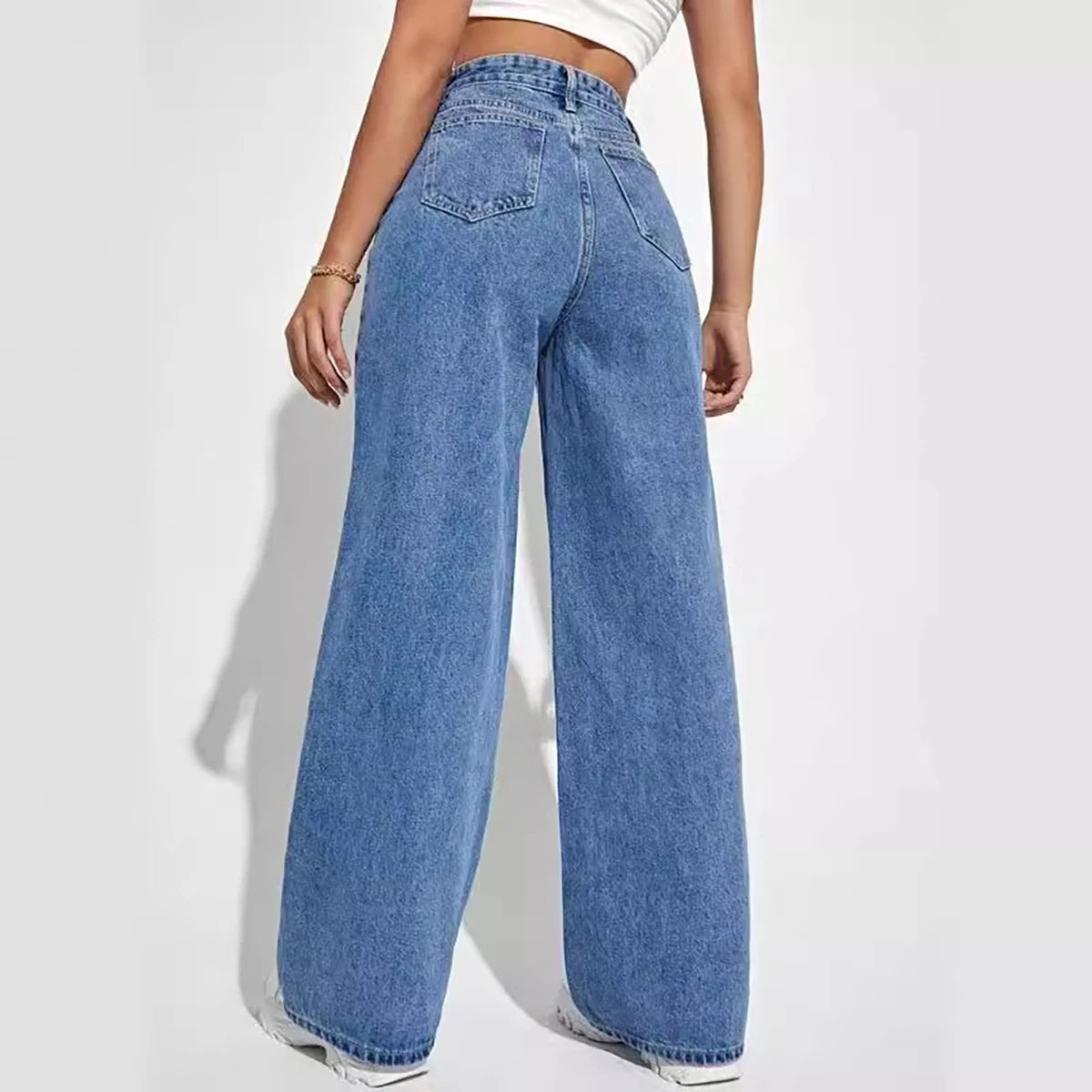 Denim Wide-Leg Bukser | Casual og Elegant Til Hverdag