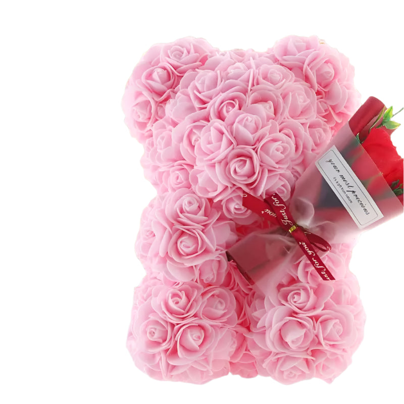 Blød og Nuttet Teddybjørn med Blomst