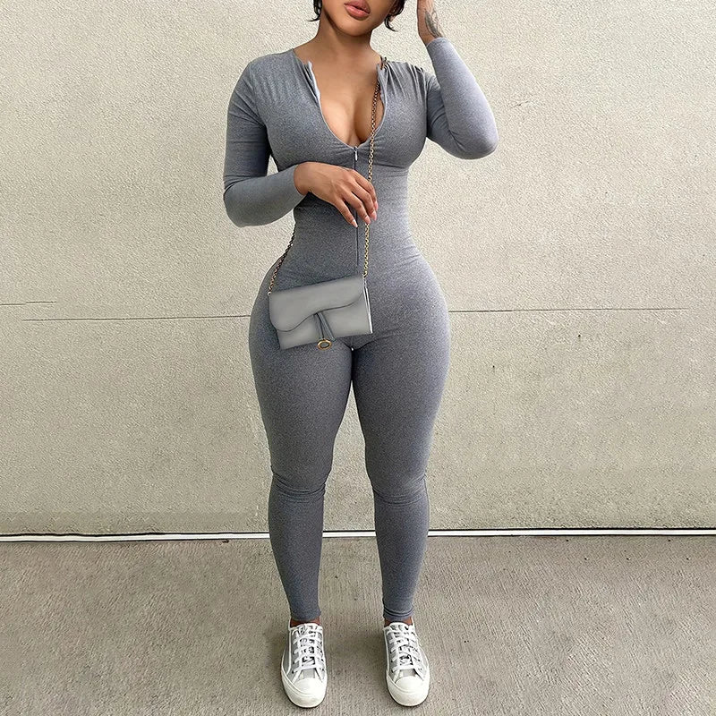 Langærmet Fitness Jumpsuit til Damer | Casual og Stilfuldt