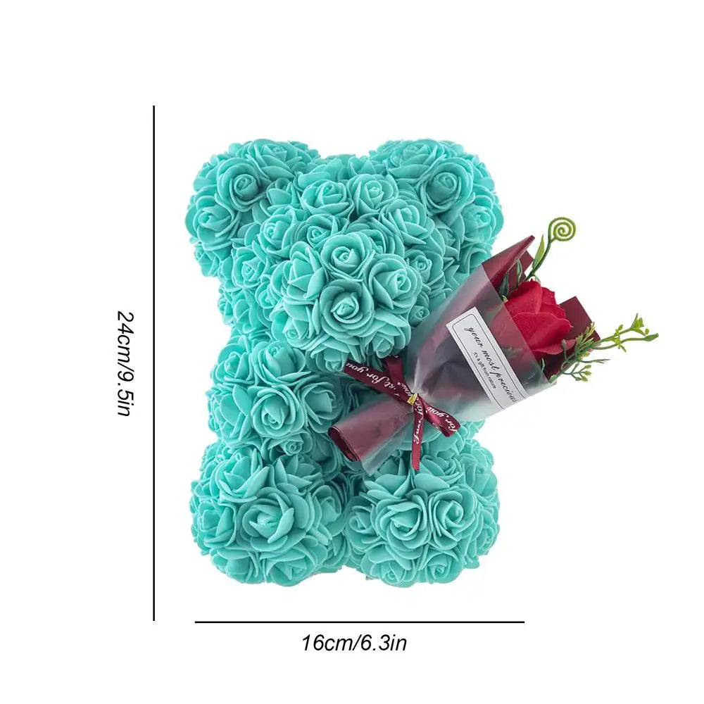 Blød og Nuttet Teddybjørn med Blomst