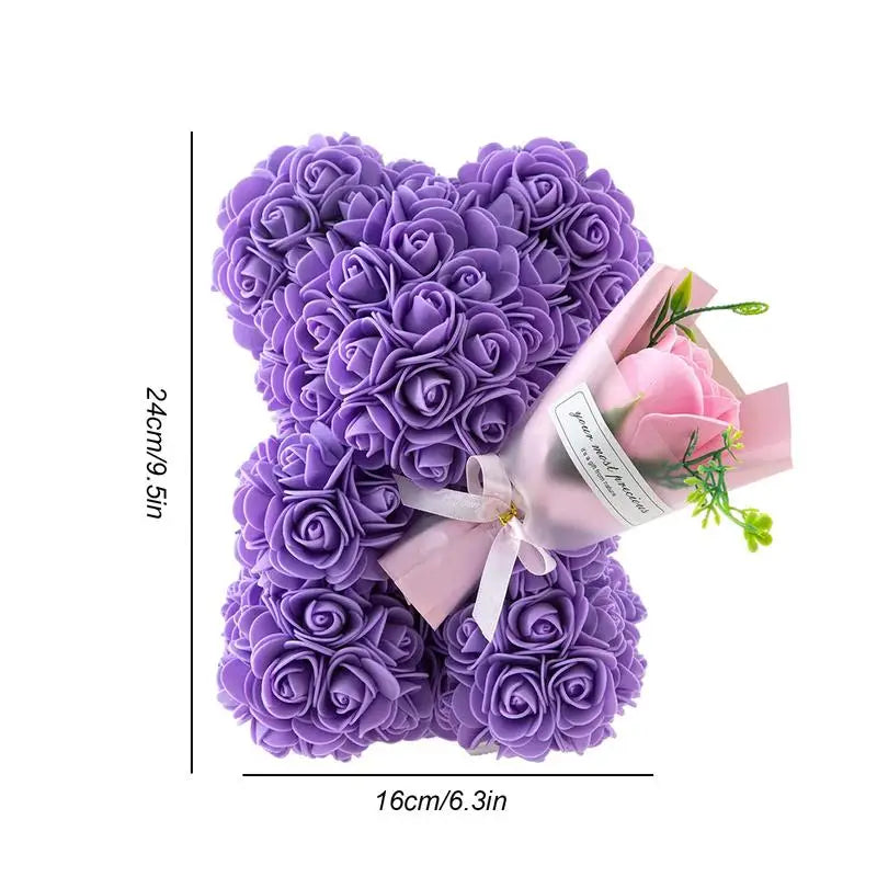 Blød og Nuttet Teddybjørn med Blomst
