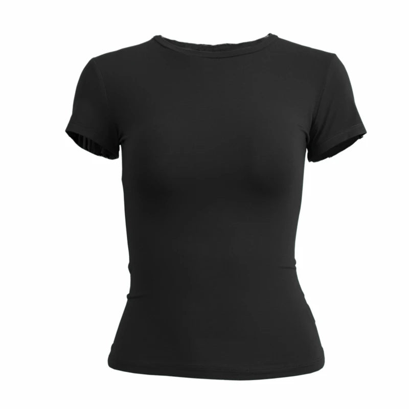 Kortærmet Slim Fit Top til Damer | Trendy og Sporty Look