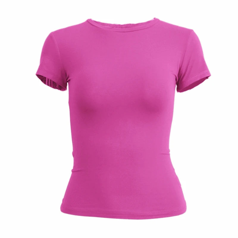 Kortærmet Slim Fit Top til Damer | Trendy og Sporty Look