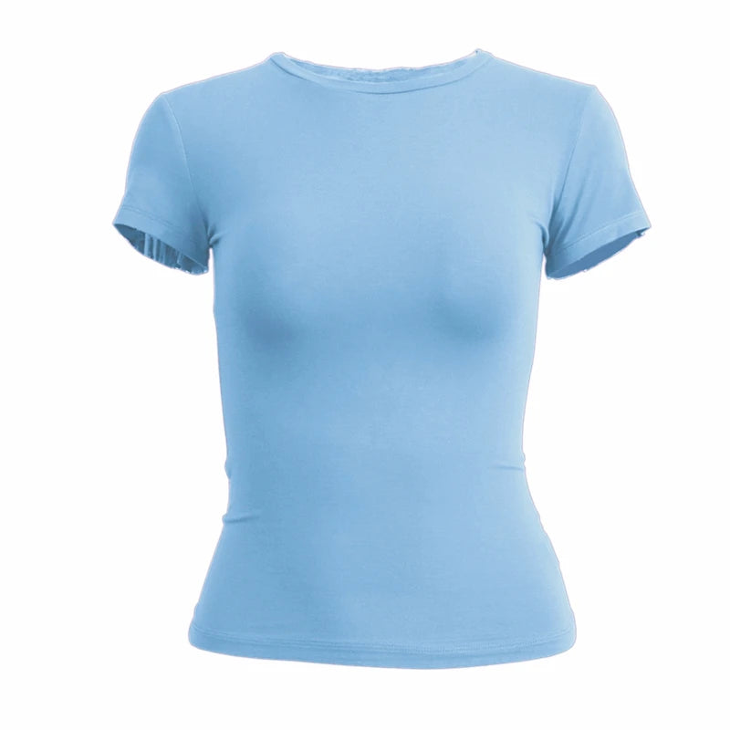Kortærmet Slim Fit Top til Damer | Trendy og Sporty Look