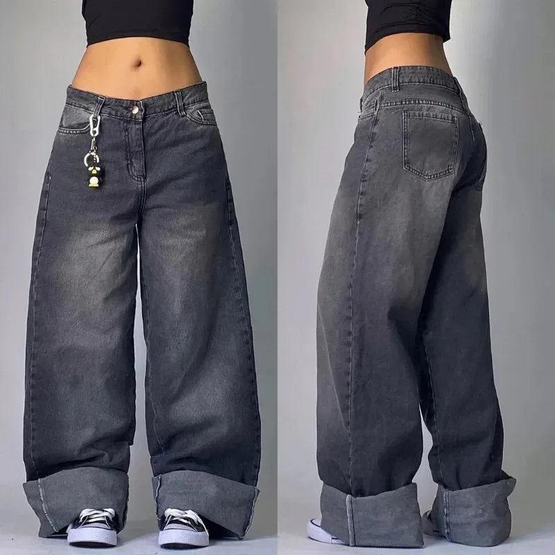 Lette Casual Streetwear Denim Baggy Bukser