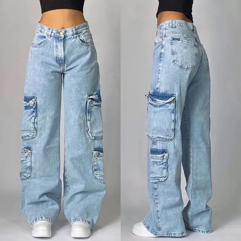 Lette Casual Streetwear Denim Baggy Bukser