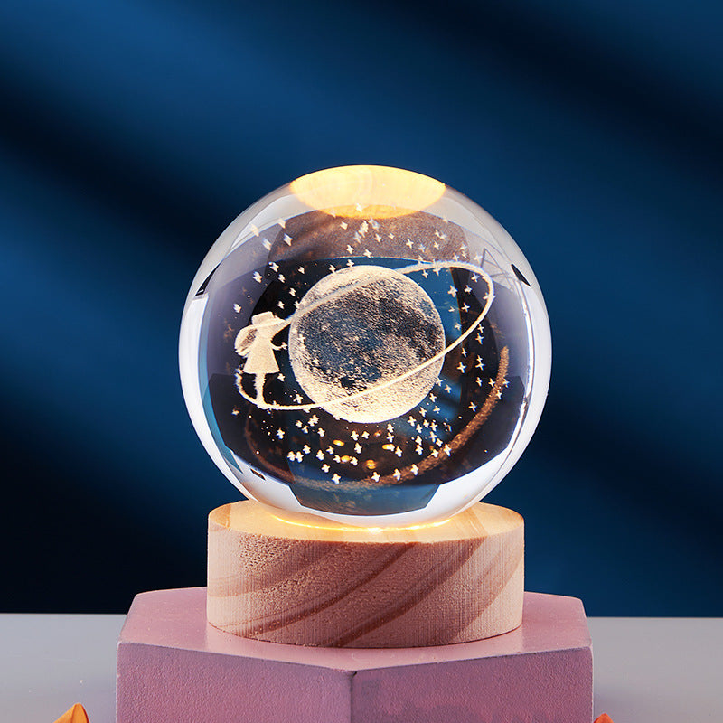 Magisk 3D Kristallkugle Lampe | Lys Op i Dine Aftener