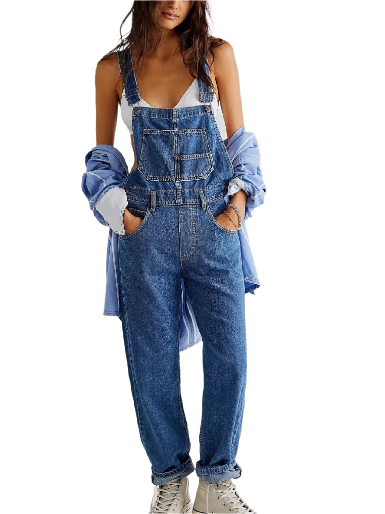 Stilfuld Buksedragt i Denim | Perfekt til Casual og Chic Brug