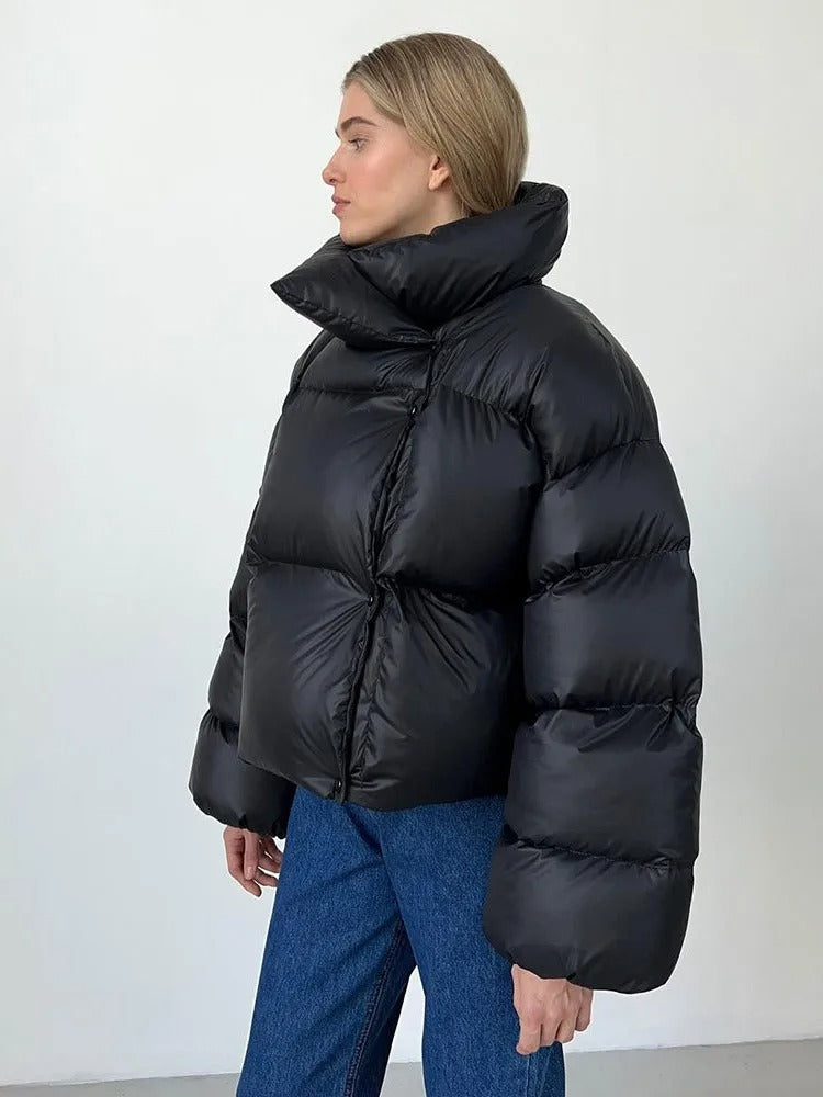 Mode og Komfort Oversized Pufferjakke med Tidsløst Design