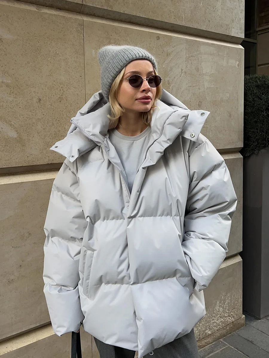 Mode og Komfort Oversized Pufferjakke med Tidsløst Design